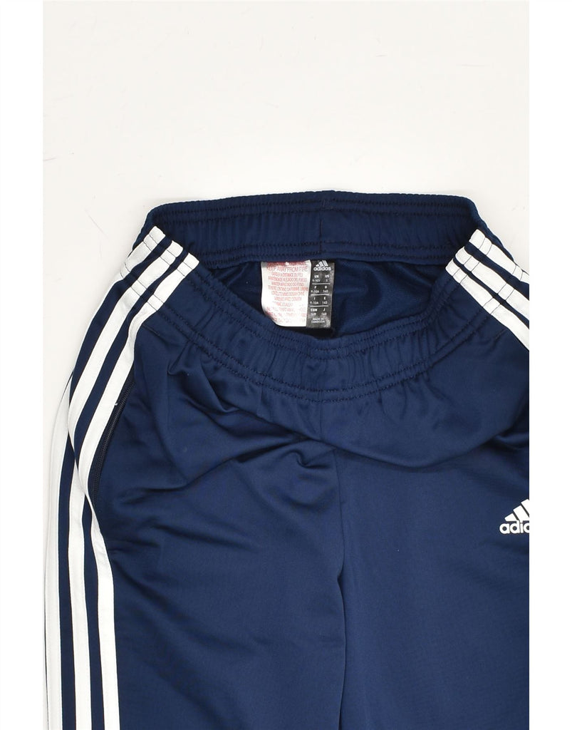 ADIDAS Boys Tracksuit Trousers 9-10 Years Navy Blue Polyester | Vintage Adidas | Thrift | Second-Hand Adidas | Used Clothing | Messina Hembry 