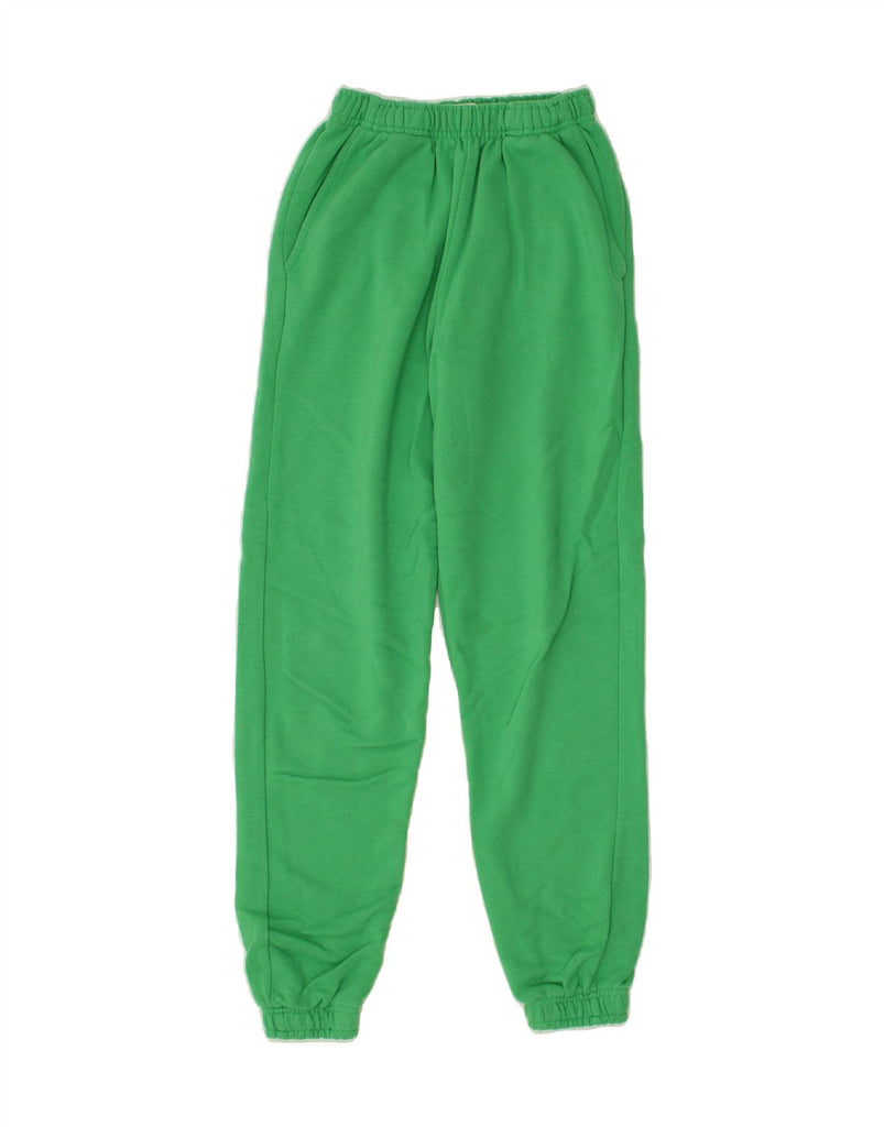 PULL & BEAR Womens Tracksuit Trousers Joggers UK 4 XS Green Cotton | Vintage Pull & Bear | Thrift | Second-Hand Pull & Bear | Used Clothing | Messina Hembry 