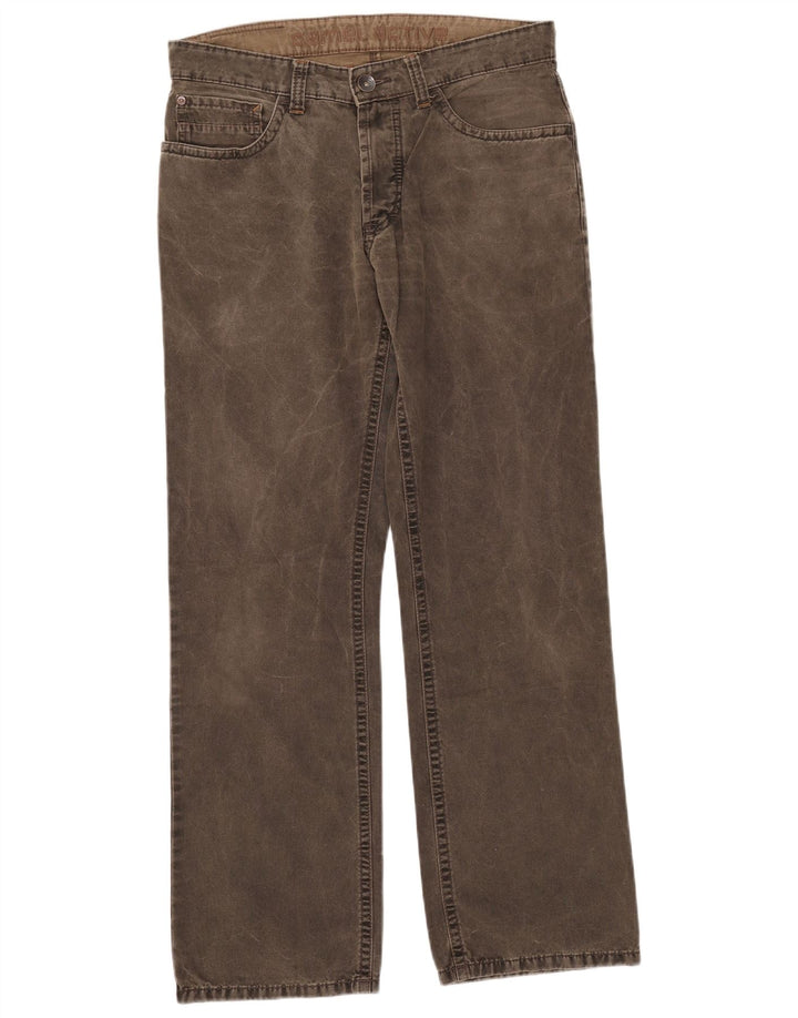 Camel Active Mens Straight Jeans W33 L32 Khaki Cotton