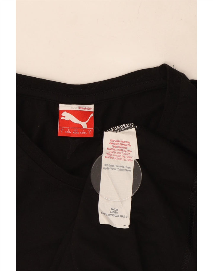 Puma Mens Graphic T-Shirt Top Large Black Cotton