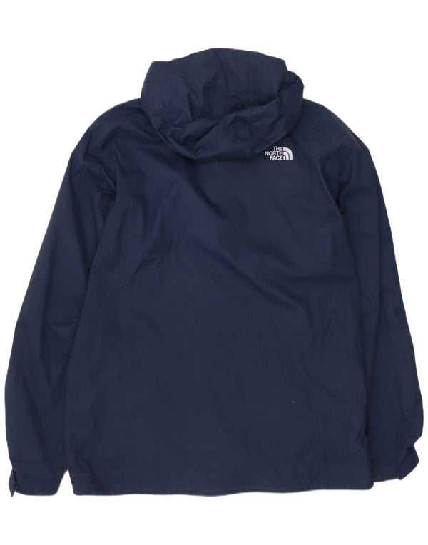 THE NORTH FACE Mens Hooded Rain Jacket UK 40 Large Navy Blue Polyester