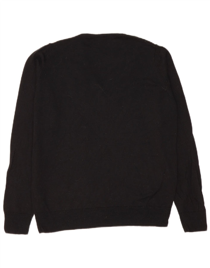 Marks & Spencer Womens Crew Neck Jumper Sweater UK 12 Medium Black New Wool