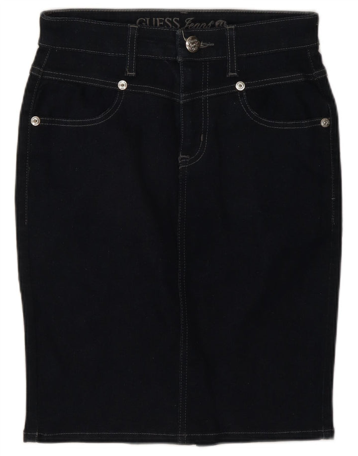 Guess Womens Denim Skirt W28 Medium Navy Blue Cotton