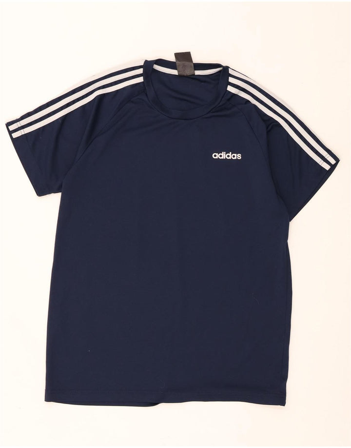 Adidas Mens Climalite T-Shirt Top Medium Navy Blue Polyester