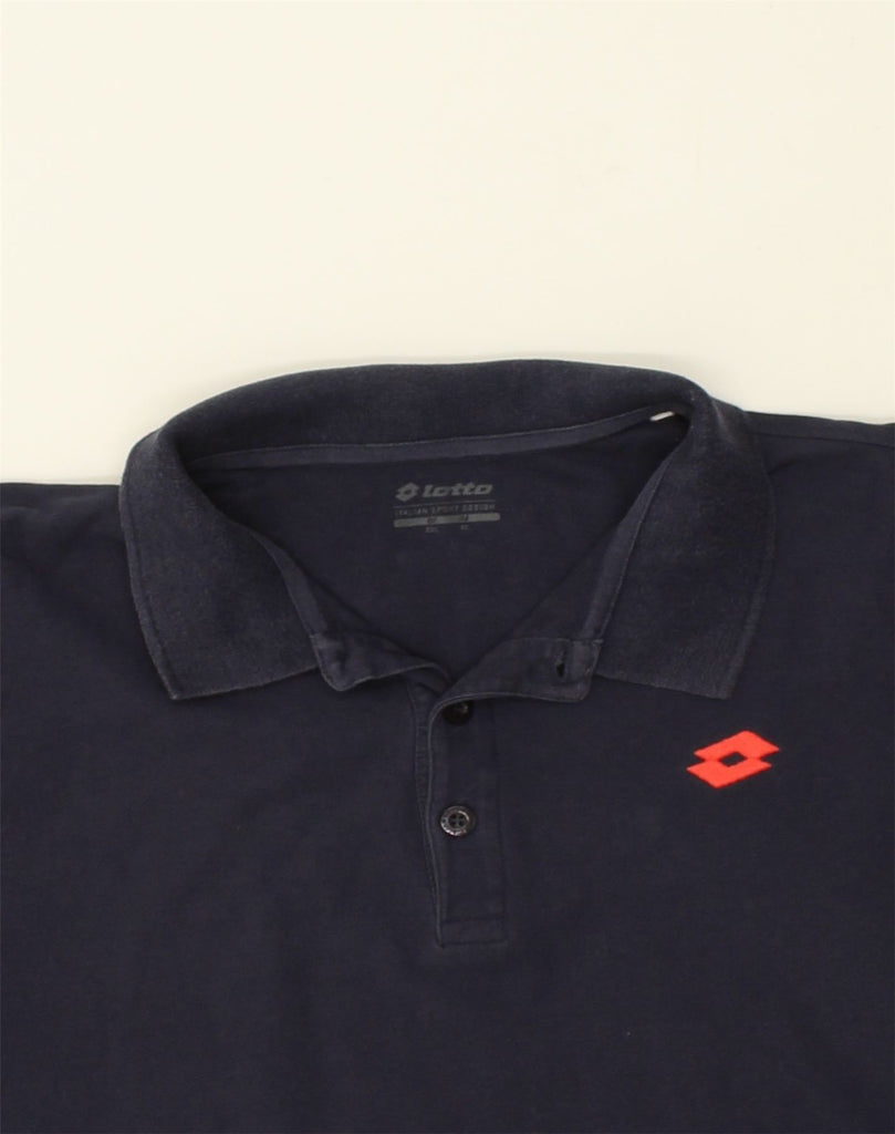 LOTTO Mens Polo Shirt 2XL Navy Blue Cotton | Vintage Lotto | Thrift | Second-Hand Lotto | Used Clothing | Messina Hembry 