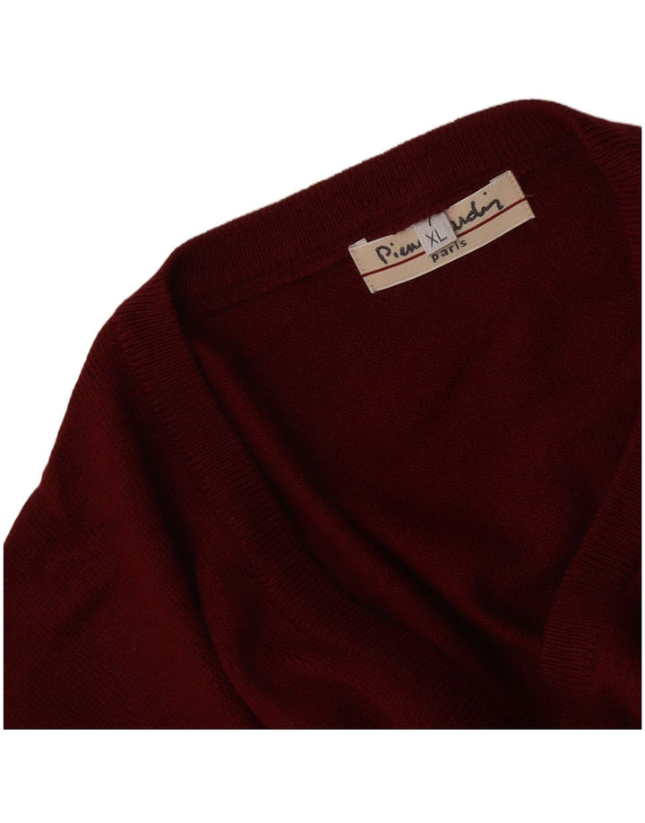 Pierre Cardin Mens V-Neck Jumper Sweater XL Red