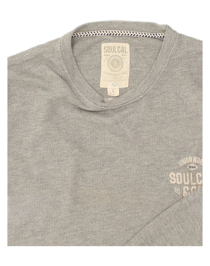 SOUL CAL Mens Sweatshirt Jumper Large Grey Cotton | Vintage Soul Cal | Thrift | Second-Hand Soul Cal | Used Clothing | Messina Hembry 