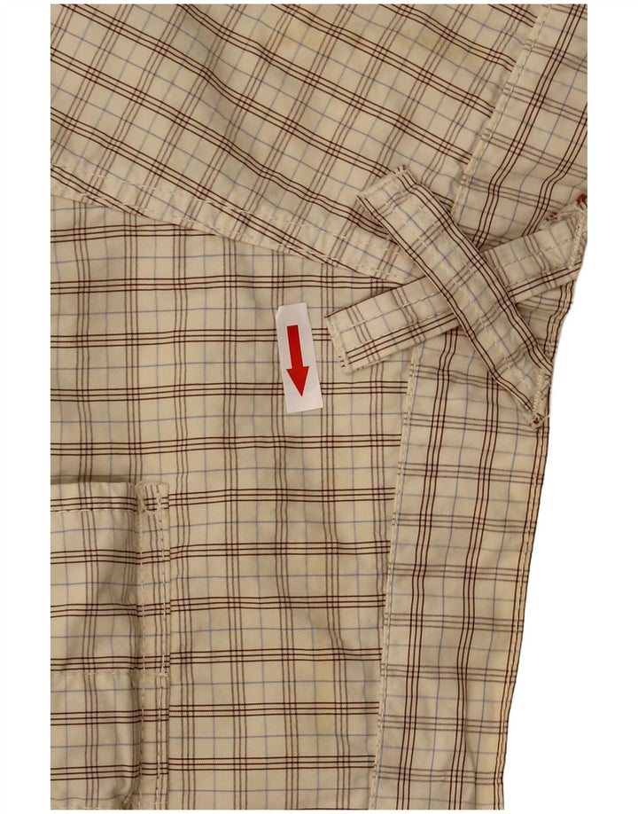 Sail Exp Mens Cargo Shorts IT 50 Large W34 Beige Plaid Cotton
