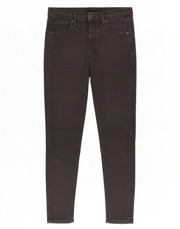 Topshop Womens Crop Skinny Jeans W28 L25 Black Cotton