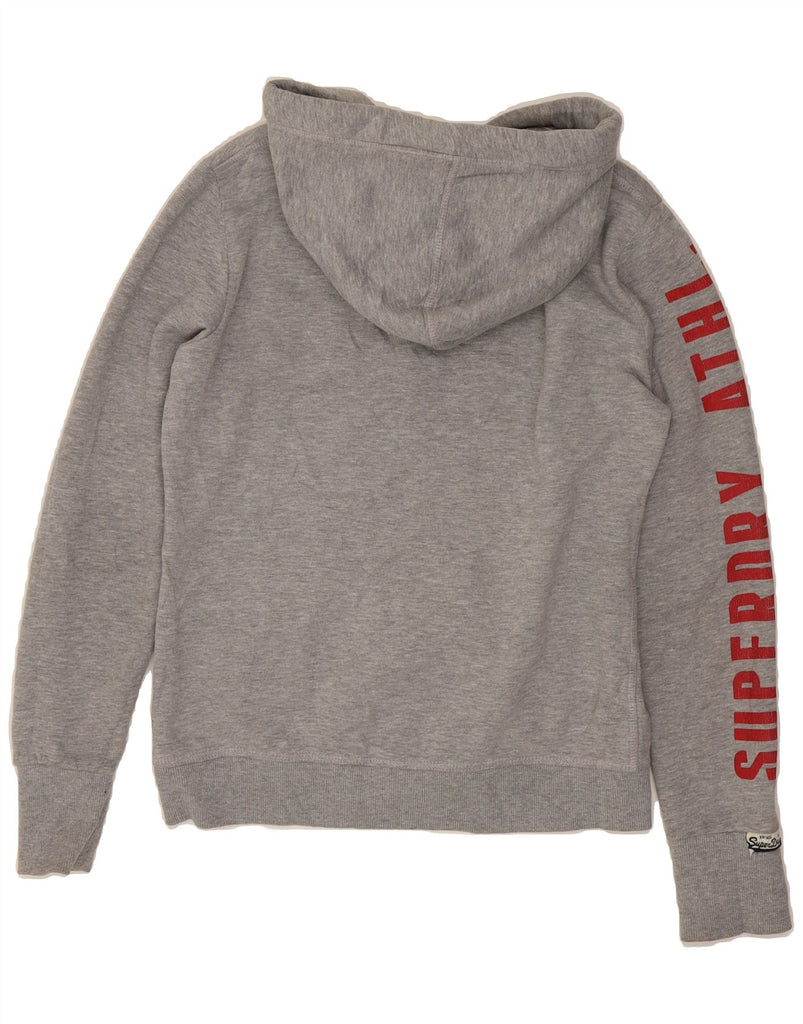 SUPERDRY Womens Graphic Zip Hoodie Sweater UK 16 Large Grey Polyester Vintage Superdry and Second-Hand Superdry from Messina Hembry 