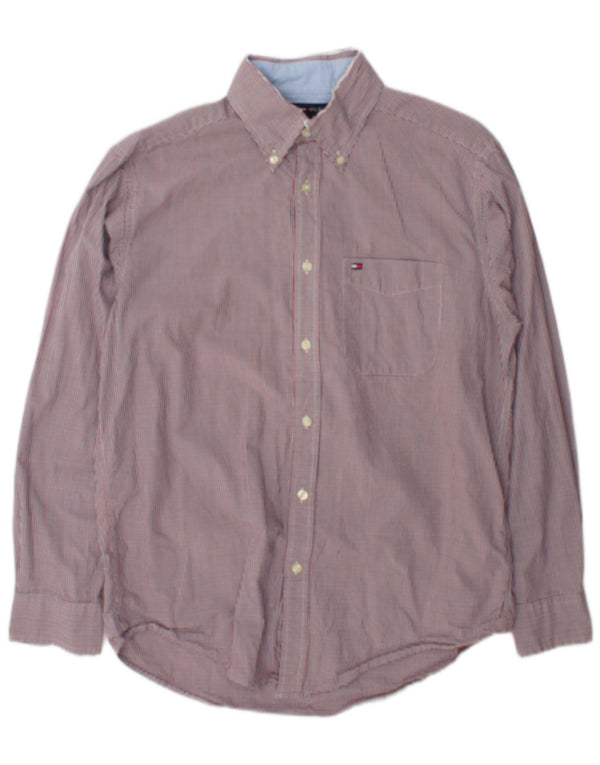 Tommy Hilfiger Mens Shirt Small Red Gingham Cotton