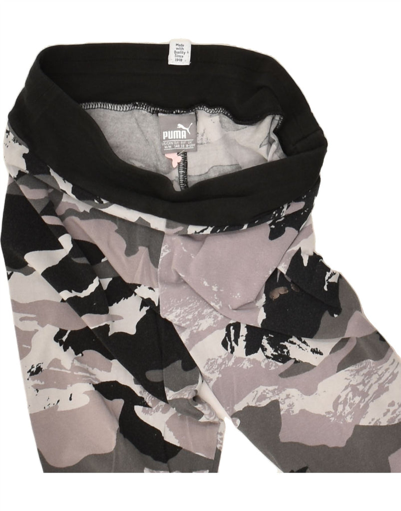 PUMA Girls Leggings 9-10 Years  Grey Camouflage Cotton | Vintage Puma | Thrift | Second-Hand Puma | Used Clothing | Messina Hembry 