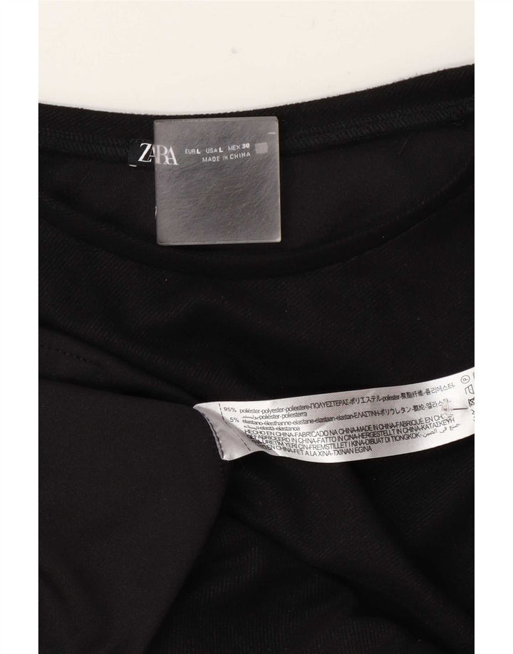 Zara Womens T-Shirt Dress UK 16 Large Black Polyester