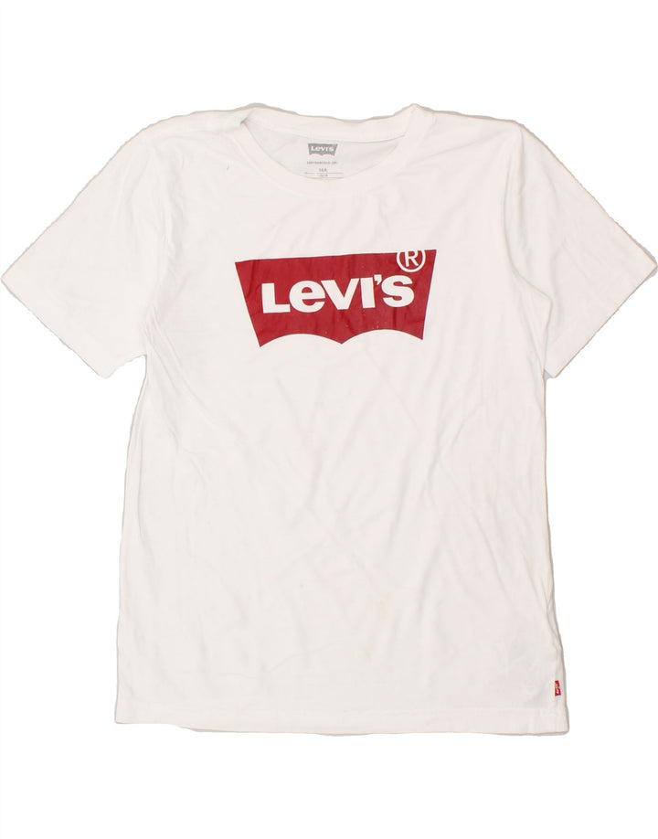 LEVI'S Boys Graphic T-Shirt Top 15-16 Years White Cotton | Vintage Levi's | Thrift | Second-Hand Levi's | Used Clothing | Messina Hembry 