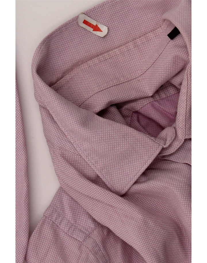 Hugo Boss Mens Regular Fit Shirt Size 41 16 Large Pink Spotted
