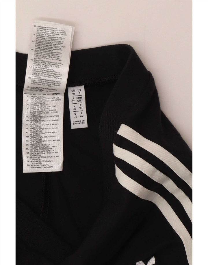 Adidas Womens Leggings UK 10 Small Black Cotton