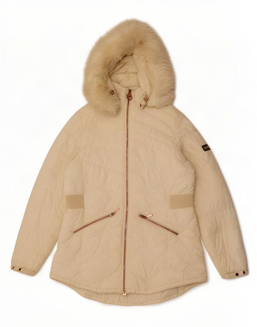 Barbour Womens Hooded Padded Jacket UK 16 Large White