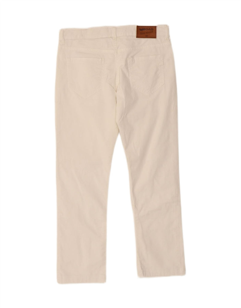 GAS Boys Straight Casual Trousers 13-14 Years W30 L25 White Cotton Vintage Gas and Second-Hand Gas from Messina Hembry 
