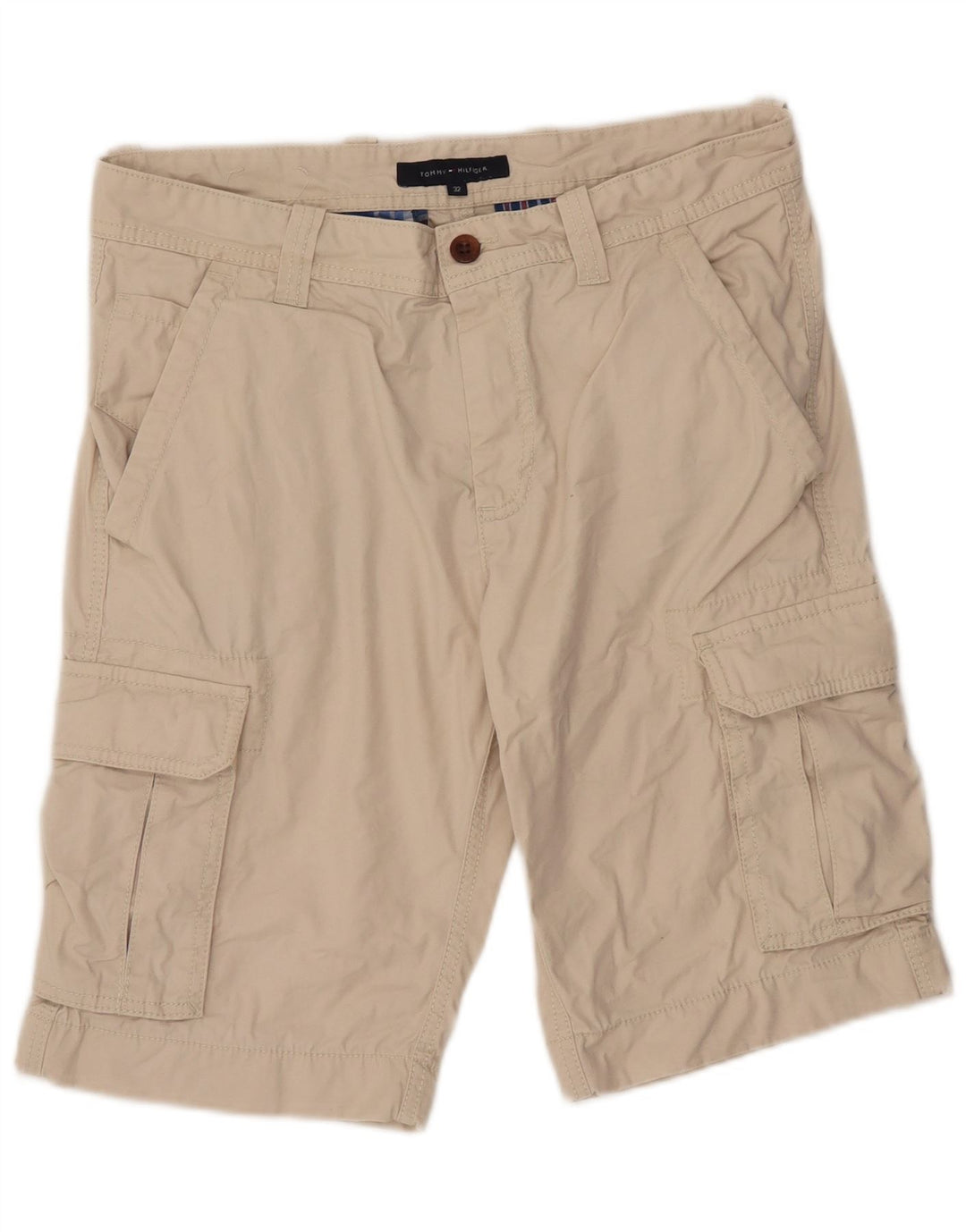 TOMMY HILFIGER Mens Cargo Shorts W32 Medium Beige Cotton