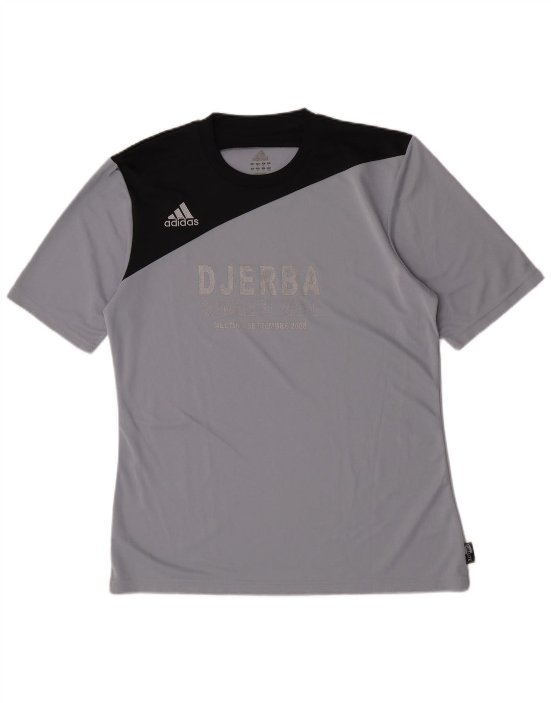 Adidas Mens Climalite Graphic T-Shirt Top Medium Grey Colourblock Polyester