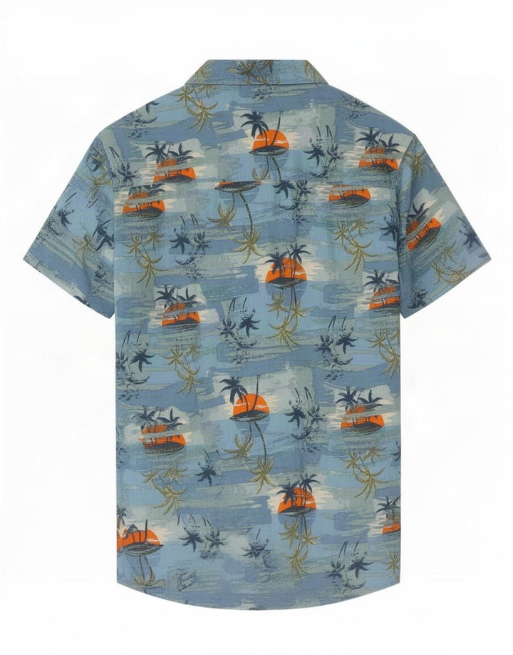 Mountain Warehouse Mens Abstract Pattern Shirt Medium Blue Hawaiian