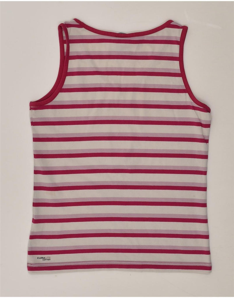 ADIDAS Womens Climalite Vest Top UK 12 Medium Pink Striped Cotton | Vintage Adidas | Thrift | Second-Hand Adidas | Used Clothing | Messina Hembry 