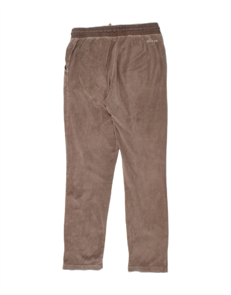 ELLESSE Womens Velour Tracksuit Trousers UK 14 Large  Brown Cotton Vintage Ellesse and Second-Hand Ellesse from Messina Hembry 