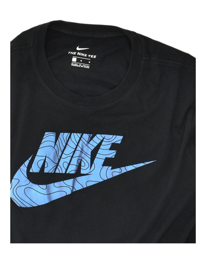 NIKE Mens Graphic T-Shirt Top Large Black Cotton | Vintage Nike | Thrift | Second-Hand Nike | Used Clothing | Messina Hembry 