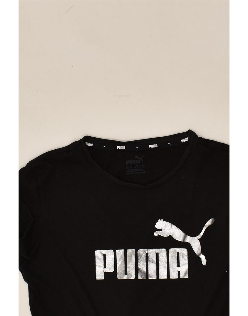 PUMA Girls Graphic T-Shirt Top 13-14 Years Black Cotton | Vintage Puma | Thrift | Second-Hand Puma | Used Clothing | Messina Hembry 