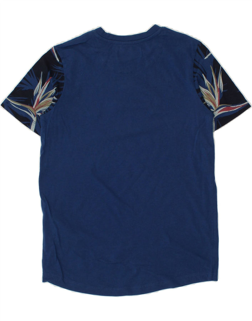 JACK & JONES Boys Graphic T-Shirt Top 9-10 Years Navy Blue Floral Cotton | Vintage Jack & Jones | Thrift | Second-Hand Jack & Jones | Used Clothing | Messina Hembry 