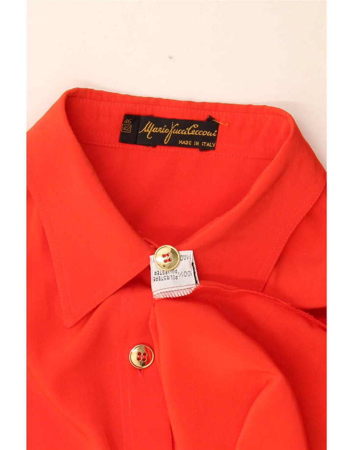 Mario Pucci Cecconi Womens Oversized Shirt Blouse IT 42 Medium Orange