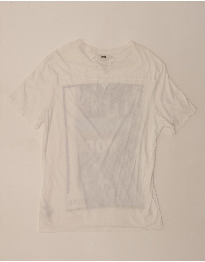 Guess Mens Graphic T-Shirt Top UK 40 Medium White Cotton