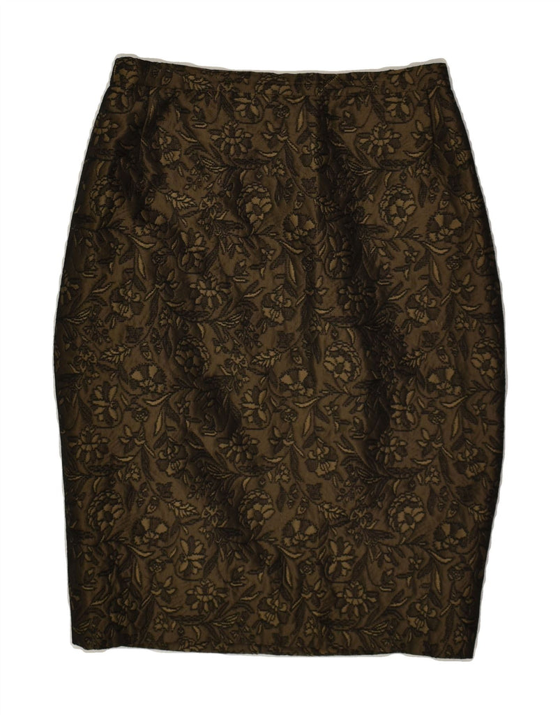 VINTAGE Womens Pencil Skirt W26 Small  Brown Floral | Vintage Vintage | Thrift | Second-Hand Vintage | Used Clothing | Messina Hembry 