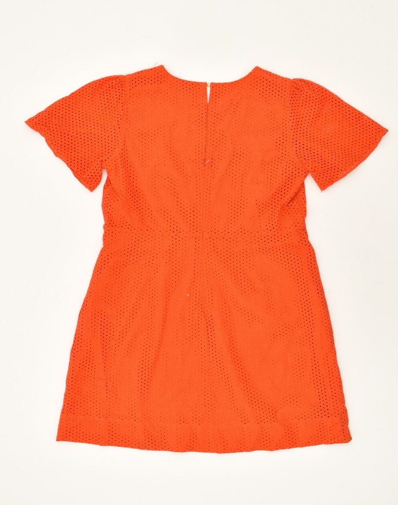 J. CREW Womens A-Line Dress UK 12 Medium Orange Cotton | Vintage J. Crew | Thrift | Second-Hand J. Crew | Used Clothing | Messina Hembry 