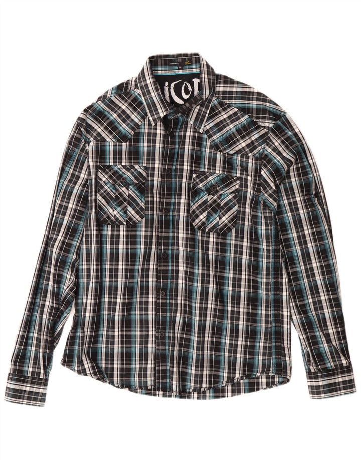 Jack & Jones Mens Shirt XL Black Check Cotton