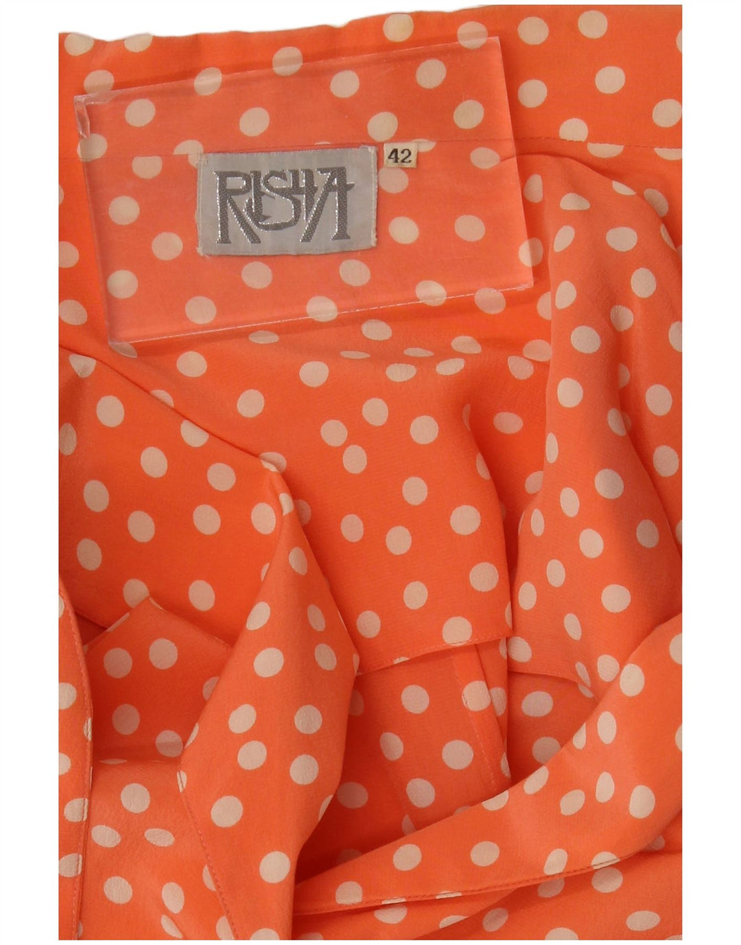 Vintage Womens Short Sleeve Blazer Jacket IT 42 Medium Orange Polka Dot