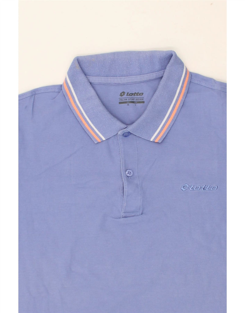 LOTTO Mens Polo Shirt Large Blue Cotton | Vintage Lotto | Thrift | Second-Hand Lotto | Used Clothing | Messina Hembry 