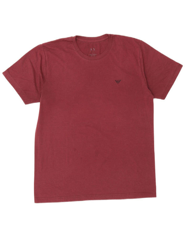 Armani Exchange Mens T-Shirt Top XL Burgundy