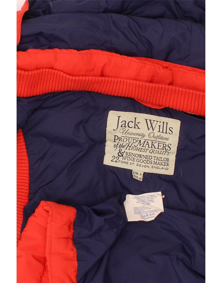 JACK WILLS Womens Hooded Padded Gilet UK 8 Small  Red Polyester