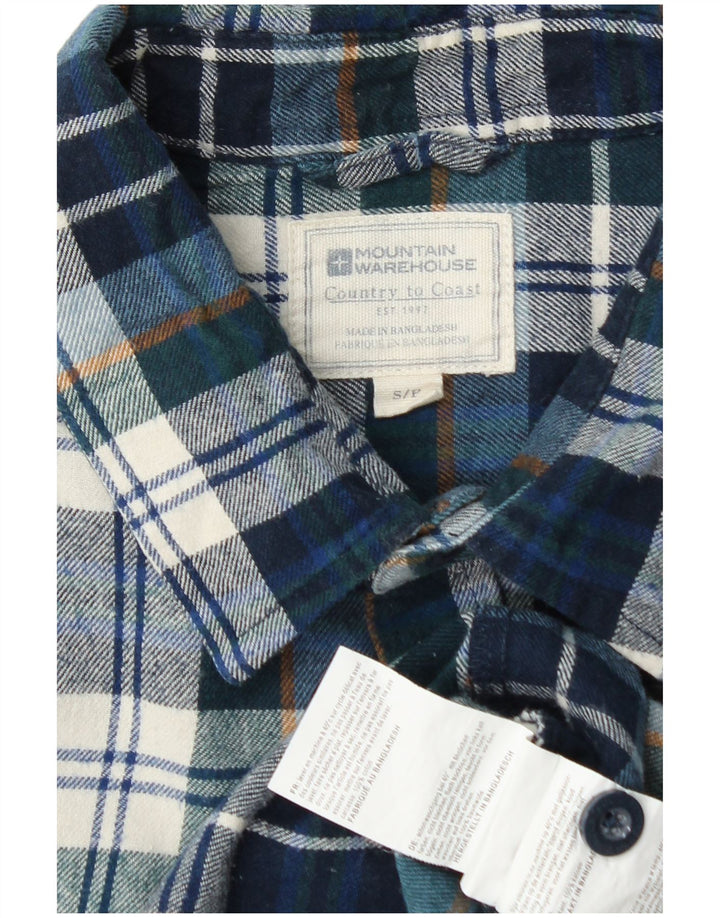 Mountain Warehouse Mens Flannel Shirt Small Blue Check Cotton