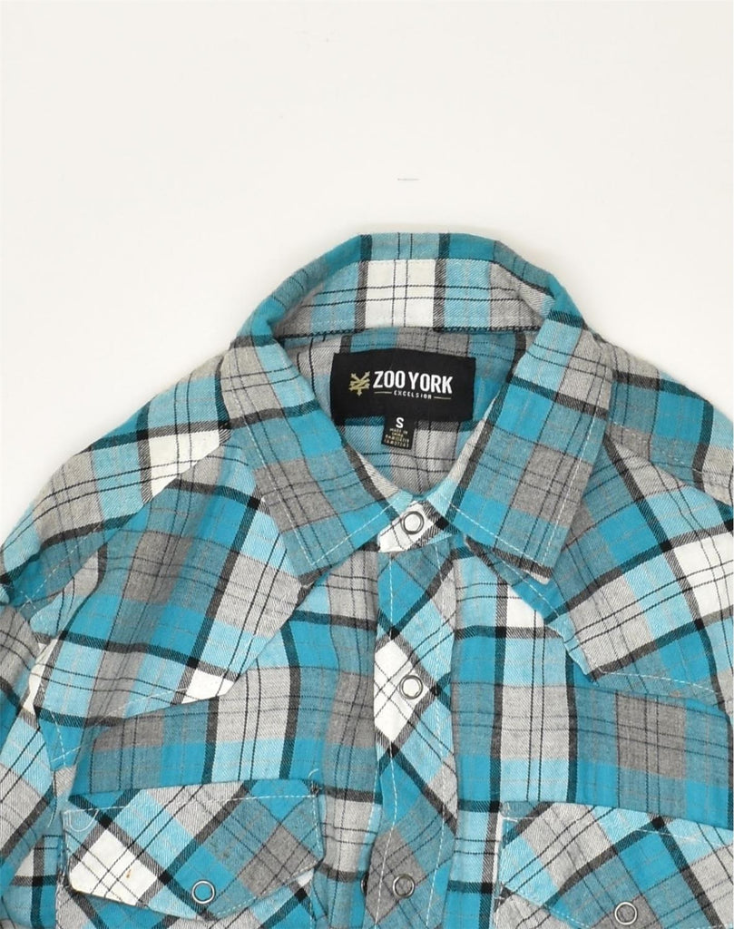 VINTAGE Mens Shirt Small Blue Check Cotton | Vintage Vintage | Thrift | Second-Hand Vintage | Used Clothing | Messina Hembry 