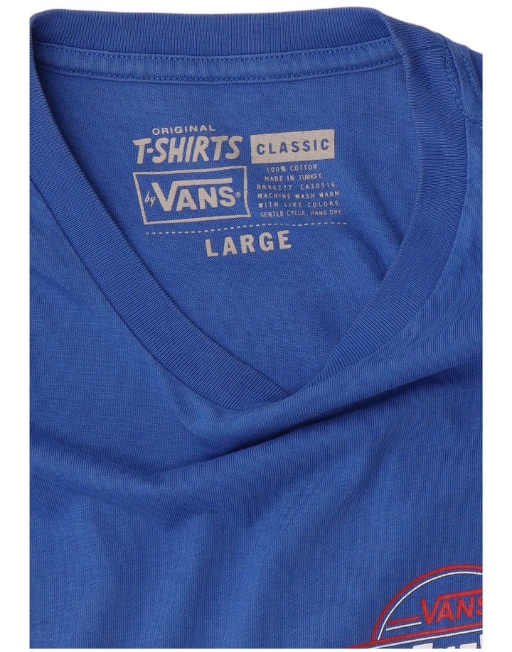 VANS Mens Classic Graphic T-Shirt Top Large Blue Cotton