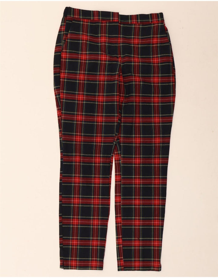 ZARA Womens Straight Chino Trousers Medium W28 L27 Black Check Polyester