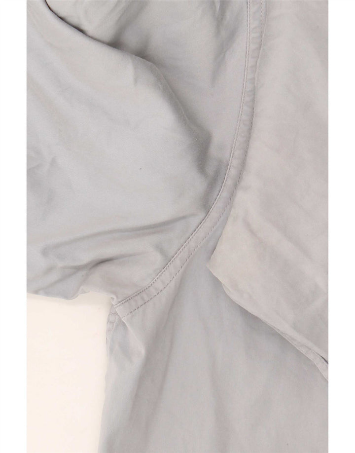 Reiss Mens Military Shirt Medium Grey Cotton