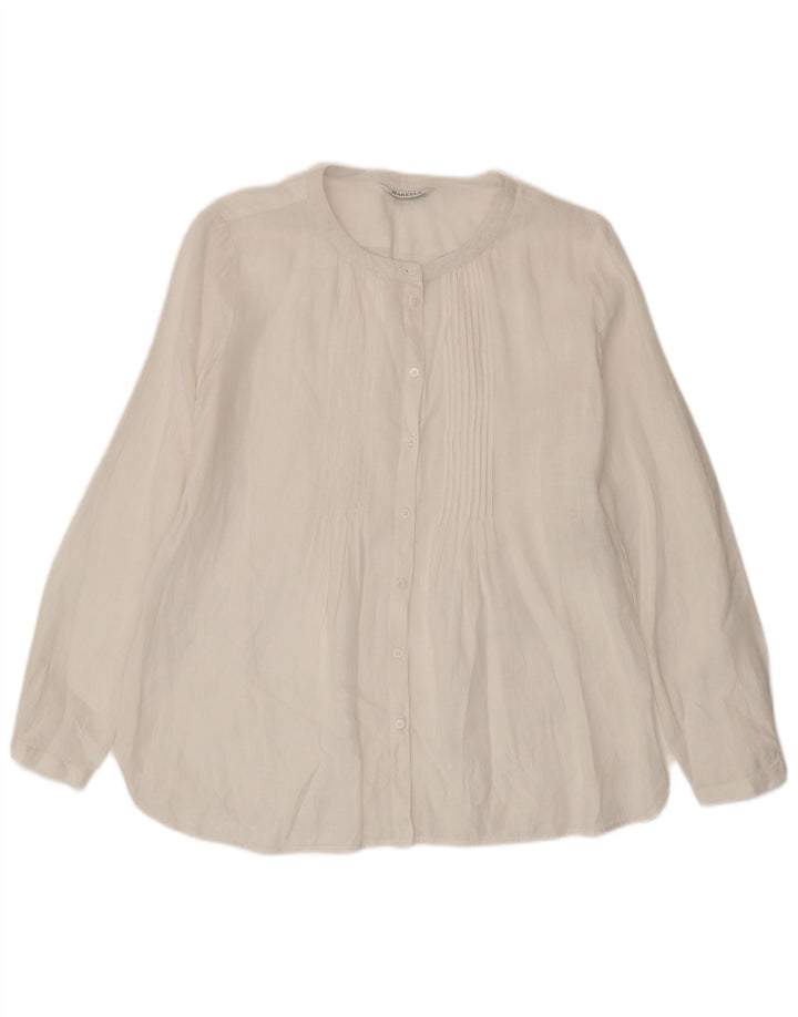 Marella Womens Oversized Shirt Blouse UK 10 Small White Linen