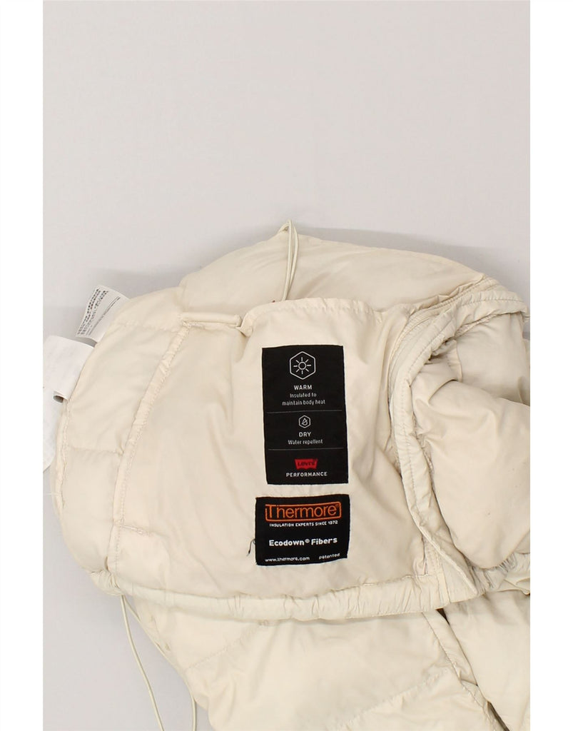 LEVI'S Womens Padded Jacket UK 6 XS Off White Polyester | Vintage Levi's | Thrift | Second-Hand Levi's | Used Clothing | Messina Hembry 