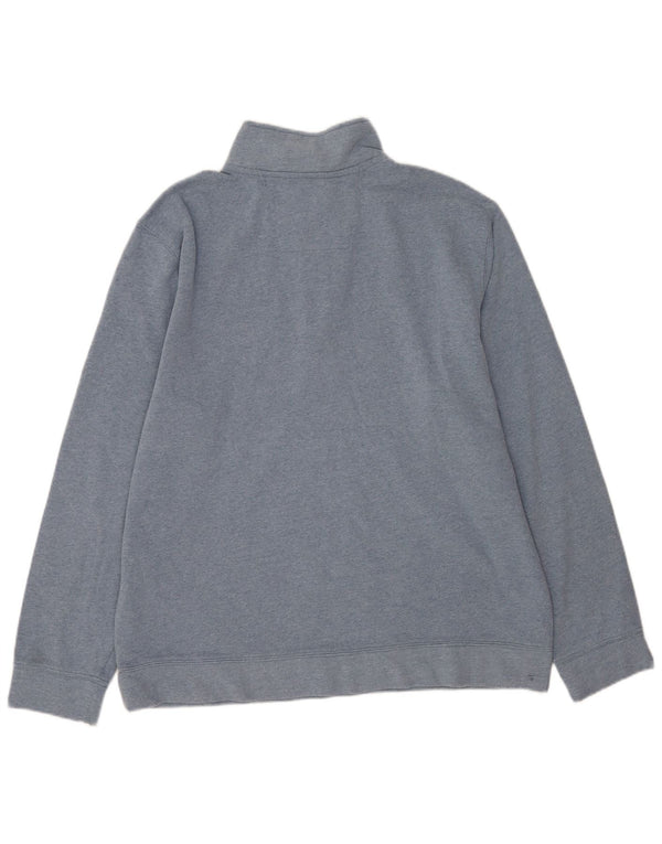 Nautica Mens Zip Neck Sweatshirt Jumper XL Blue