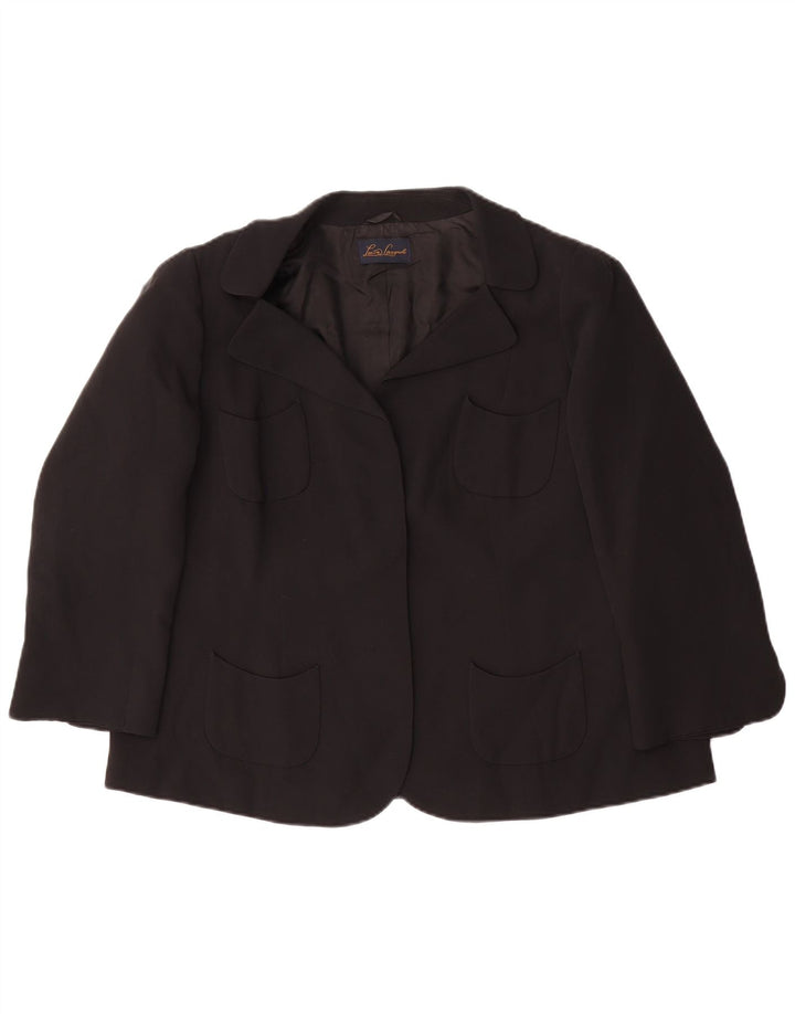 Luisa Spagnoli Womens Blazer Jacket UK 18 XL Black Silk