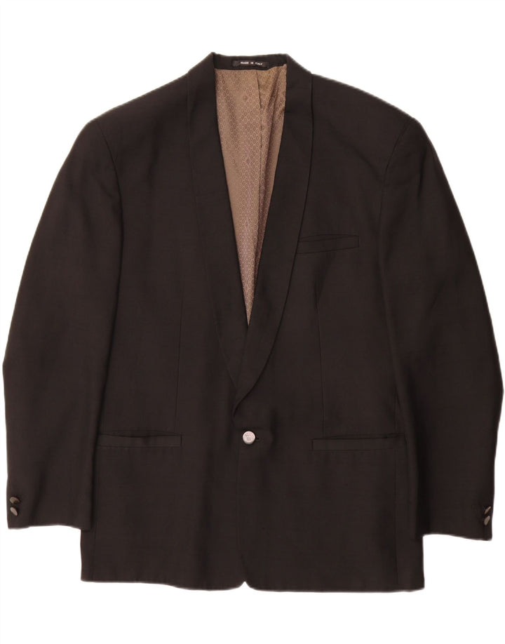 Biagiotti Mens 1 Button Blazer Jacket UK 38 Medium Black