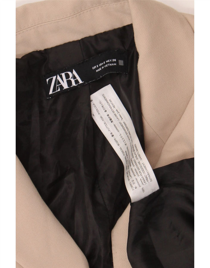 Zara Womens Oversized Double Breasted Blazer Jacket UK 10 Small Beige